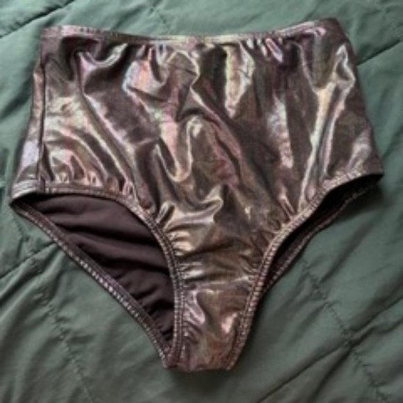 iHeartRaves Other - High waisted rave festival bottoms shimmer oil spill print